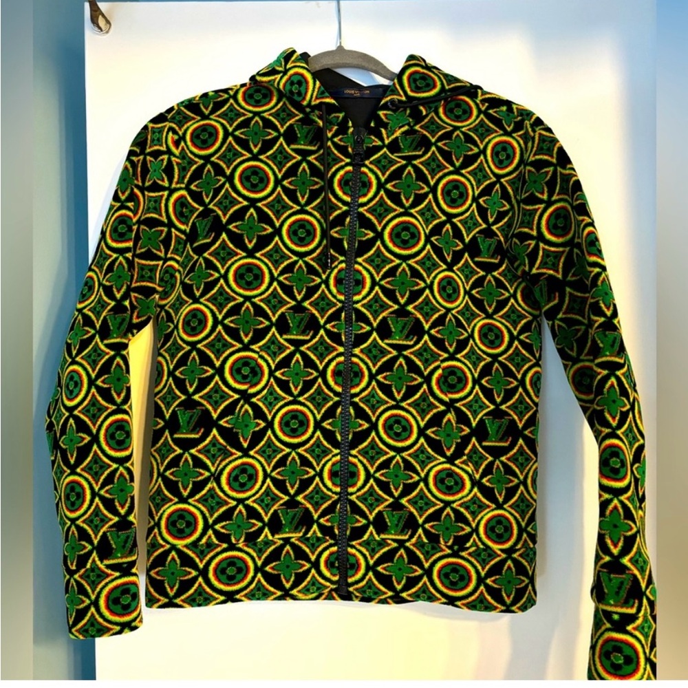 Louis Vuitton Multicolor Jamaican Flower
Terry Cotton Zip Front Hoodie